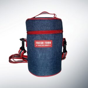 Bolsa térmica cilíndrica con 2 tuppers