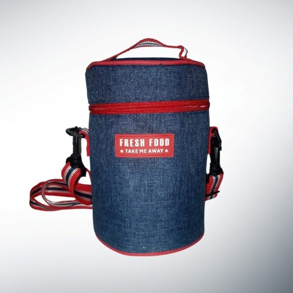 Bolsa térmica cilíndrica con 2 tuppers