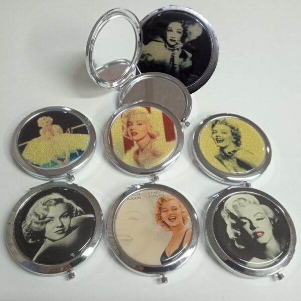 Espejo de bolsillo metálico diseños variados